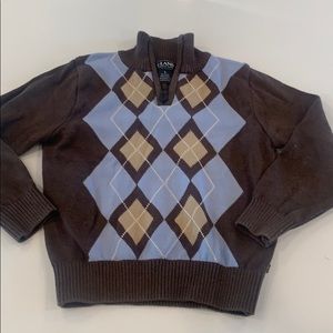 Boys E-Land Argyle Zip Neck Sweater size 6